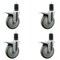 Service Caster 5'' Gray Poly Swivel 1-5/8'' Expanding Stem Caster Set Total Lock Brake, 4PK SCC-EXTTL20S514-PPUB-158-4 - alternate 1
